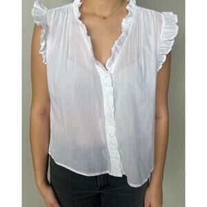 Cupio White Ruffled Blouse, size Small
